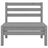 4 Piece Garden Lounge Set Solid Pinewood Grey - Rear View