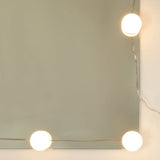 LED Dressing Table with 2 Cabinets White Engineered Wood - Extra Image