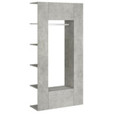 Hallway Cabinets 2 pcs Concrete Grey Engineered Wood - Front View