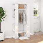 Hallway Cabinets 2 pcs High Gloss White Engineered Wood