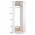 Hallway Cabinets 2 pcs High Gloss White Engineered Wood