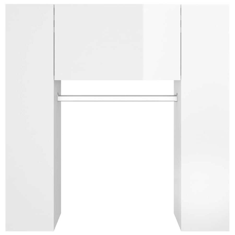 Hallway Cabinets 2 pcs High Gloss White Engineered Wood