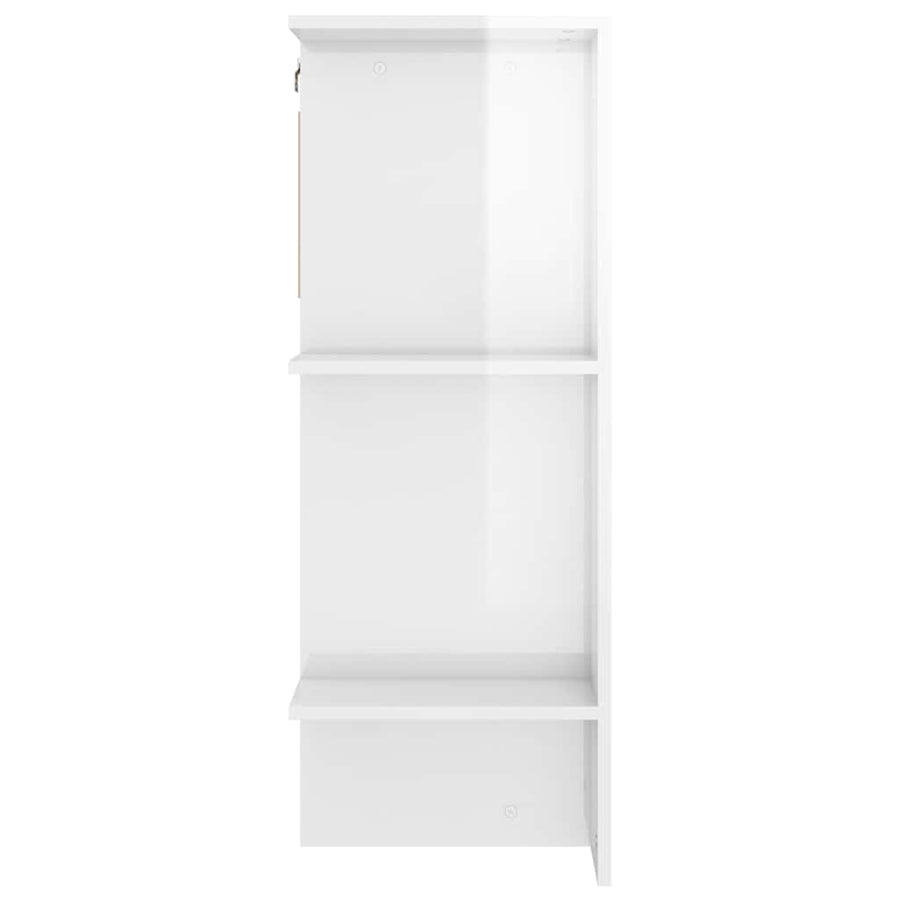 Hallway Cabinets 2 pcs High Gloss White Engineered Wood