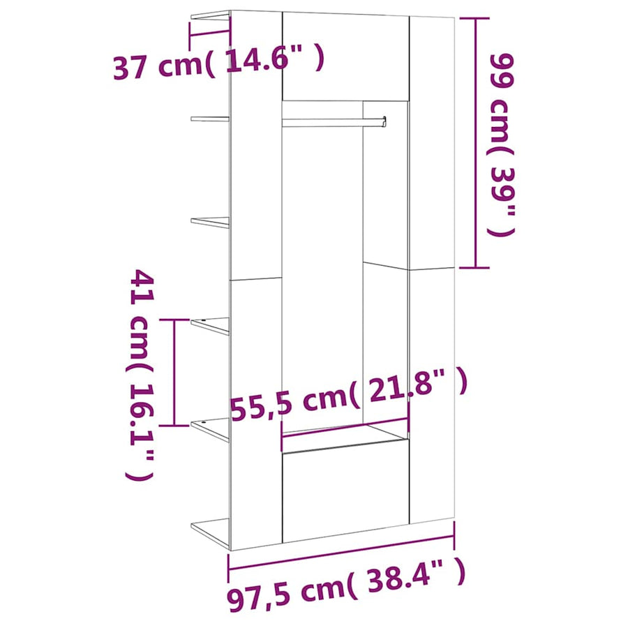 Hallway Cabinets 2 pcs High Gloss White Engineered Wood