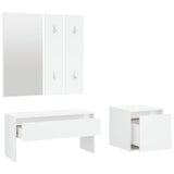 Hallway Furniture Set White Engineered Wood - 45-Degree Angle