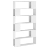 Book Cabinet Room Divider White 100x24x188 cm - Front View