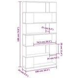 Book Cabinet Room Divider White 100x24x188 cm - Low Angle