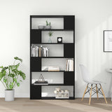 Book Cabinet Room Divider Black 100x24x188 cm - Side View
