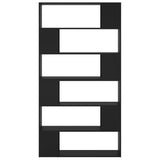 Book Cabinet Room Divider Black 100x24x188 cm - 45-Degree Angle