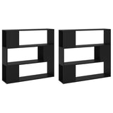 Book Cabinet Room Divider Black 100x24x188 cm - Close-Up Angle