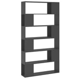 Book Cabinet Room Divider Grey 100x24x188 cm - Front View