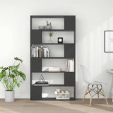 Book Cabinet Room Divider Grey 100x24x188 cm - Side View