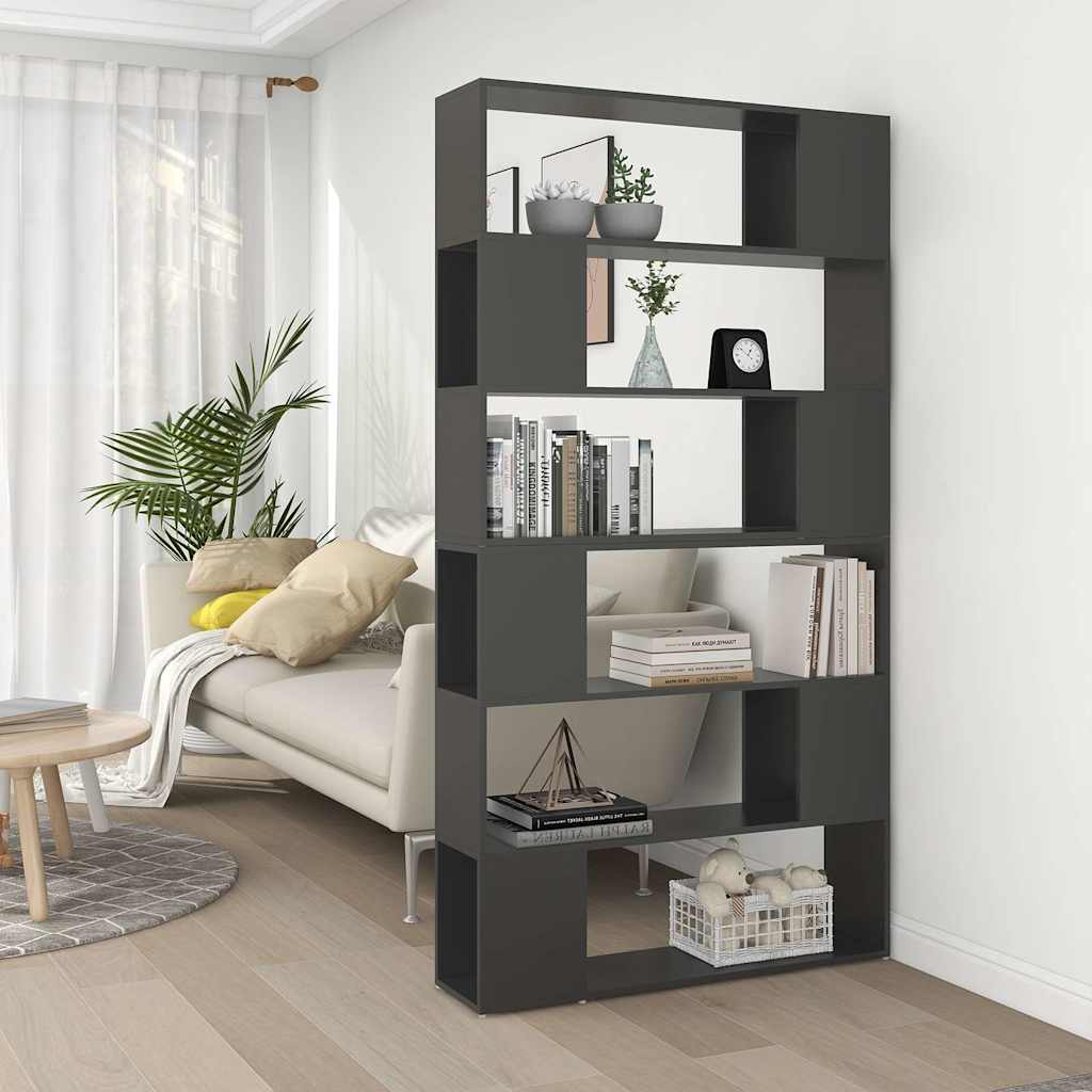 Book Cabinet Room Divider Grey 100x24x188 cm