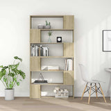 Book Cabinet Room Divider Sonoma Oak 100x24x188 cm - Side View