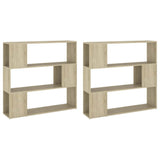Book Cabinet Room Divider Sonoma Oak 100x24x188 cm - Close-Up Angle