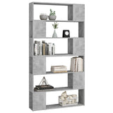 Book Cabinet Room Divider Concrete Grey 100x24x188 cm - Top-Down View