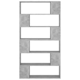 Book Cabinet Room Divider Concrete Grey 100x24x188 cm - 45-Degree Angle