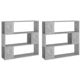 Book Cabinet Room Divider Concrete Grey 100x24x188 cm - Close-Up Angle