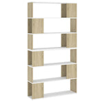 Book Cabinet Room Divider White and Sonoma Oak 100x24x188 cm