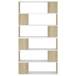 Book Cabinet Room Divider White and Sonoma Oak 100x24x188 cm