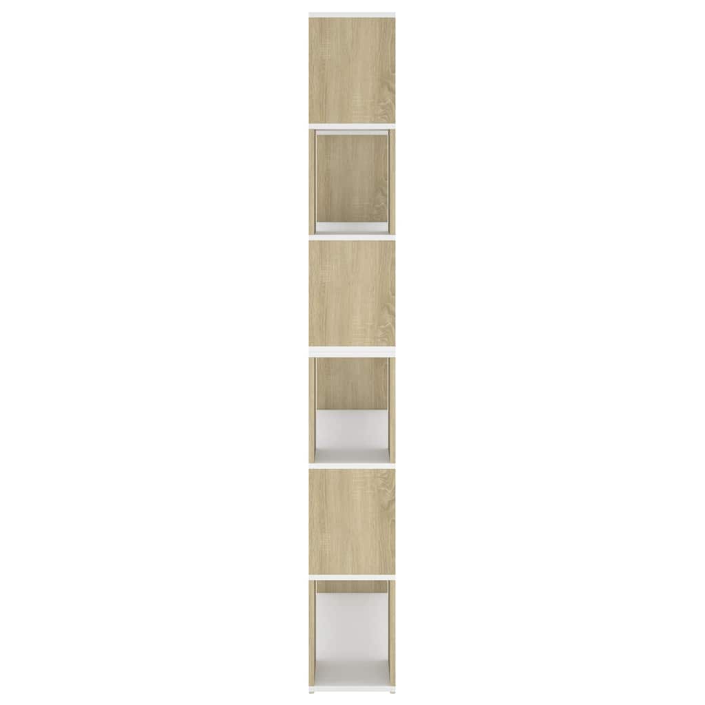 Book Cabinet Room Divider White and Sonoma Oak 100x24x188 cm