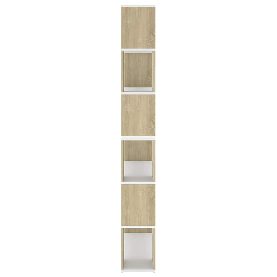 Book Cabinet Room Divider White and Sonoma Oak 100x24x188 cm