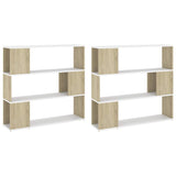 Book Cabinet Room Divider White and Sonoma Oak 100x24x188 cm - Close-Up Angle