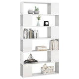 Book Cabinet Room Divider High Gloss White 100x24x188 cm - Top-Down View
