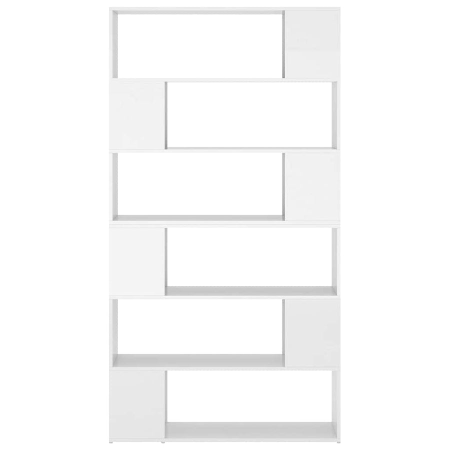 Book Cabinet Room Divider High Gloss White 100x24x188 cm