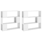 Book Cabinet Room Divider High Gloss White 100x24x188 cm