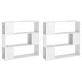 Book Cabinet Room Divider High Gloss White 100x24x188 cm - Close-Up Angle