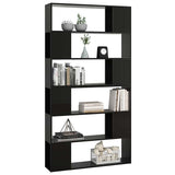 Book Cabinet Room Divider High Gloss Black 100x24x188 cm - Top-Down View