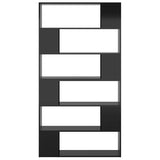 Book Cabinet Room Divider High Gloss Black 100x24x188 cm - 45-Degree Angle