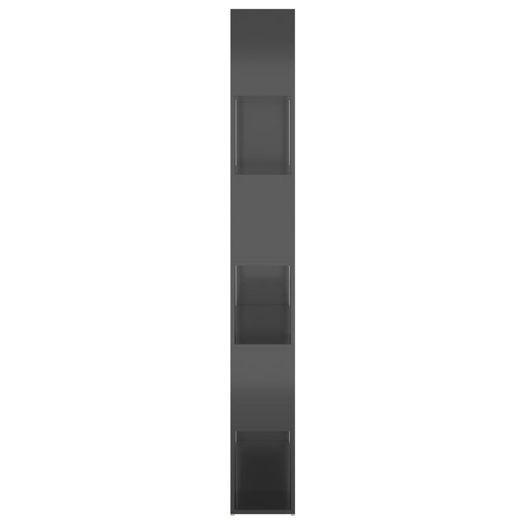 Book Cabinet Room Divider High Gloss Grey 100x24x188 cm