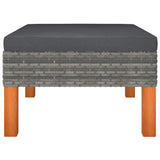 7 Piece Garden Lounge Set Poly Rattan and Eucalyptus Wood Grey