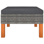 9 Piece Garden Lounge Set Poly Rattan and Eucalyptus Wood Grey
