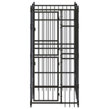 Outdoor Dog Kennel Steel 1.84 m² - Front View