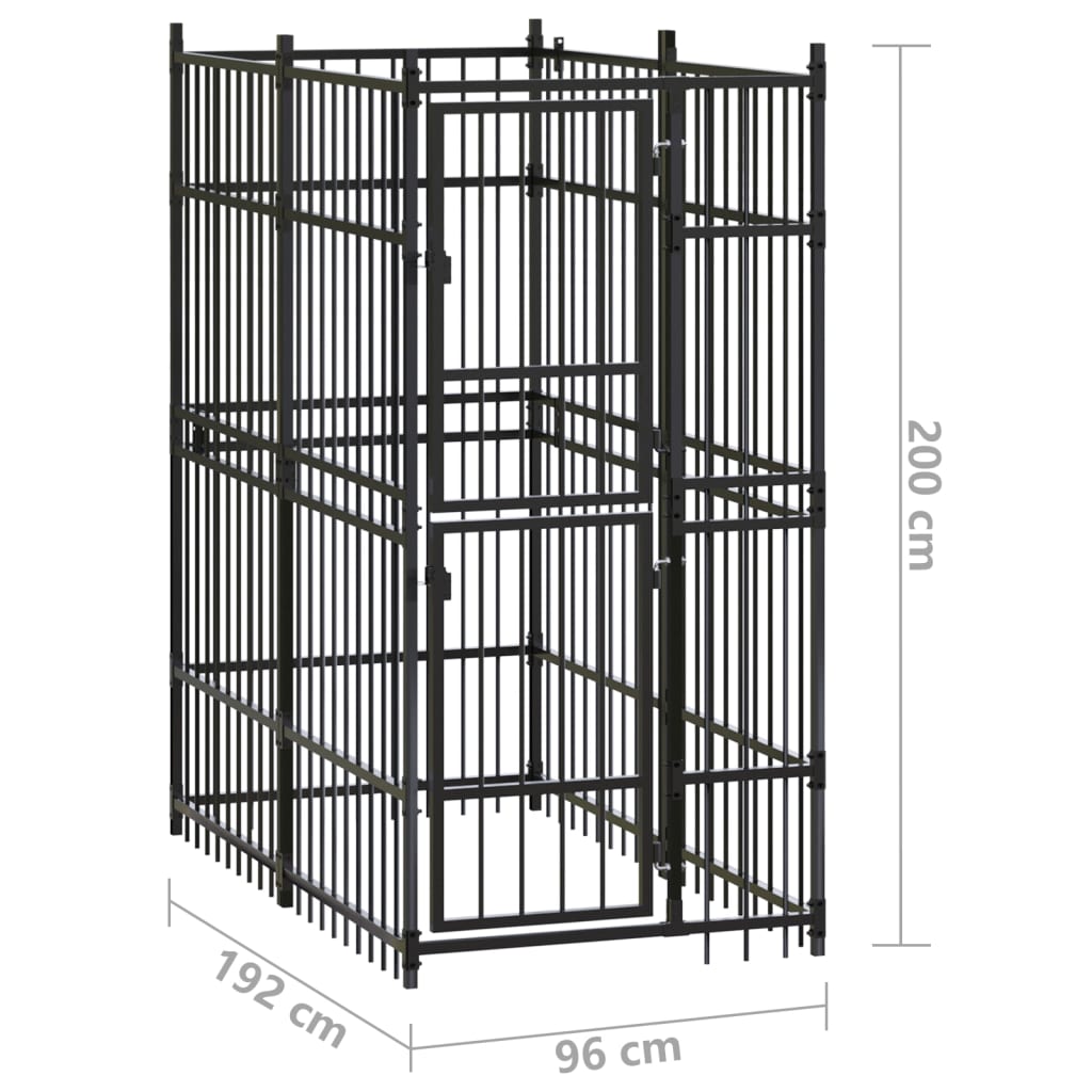 Outdoor Dog Kennel Steel 1.84 m?