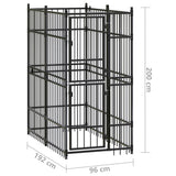 Outdoor Dog Kennel Steel 1.84 m² - Close-Up Angle