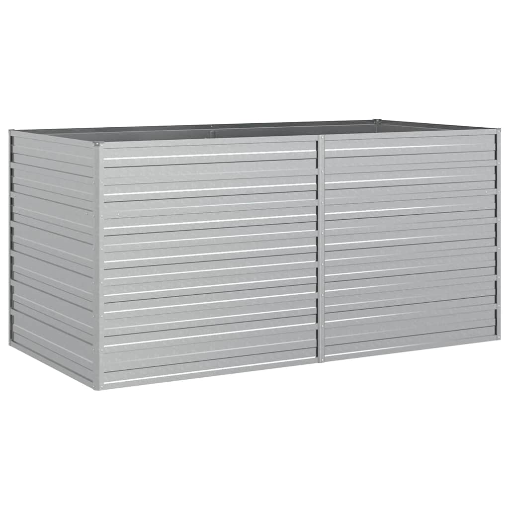 Garden Raised Bed 160x80x77 cm Galvanized Steel Silver