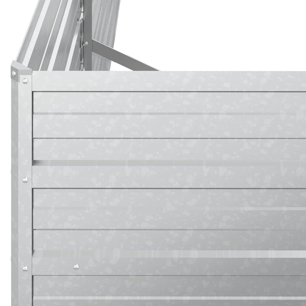 Garden Raised Bed 160x80x77 cm Galvanized Steel Silver