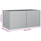 Garden Raised Bed 160x80x77 cm Galvanized Steel Silver