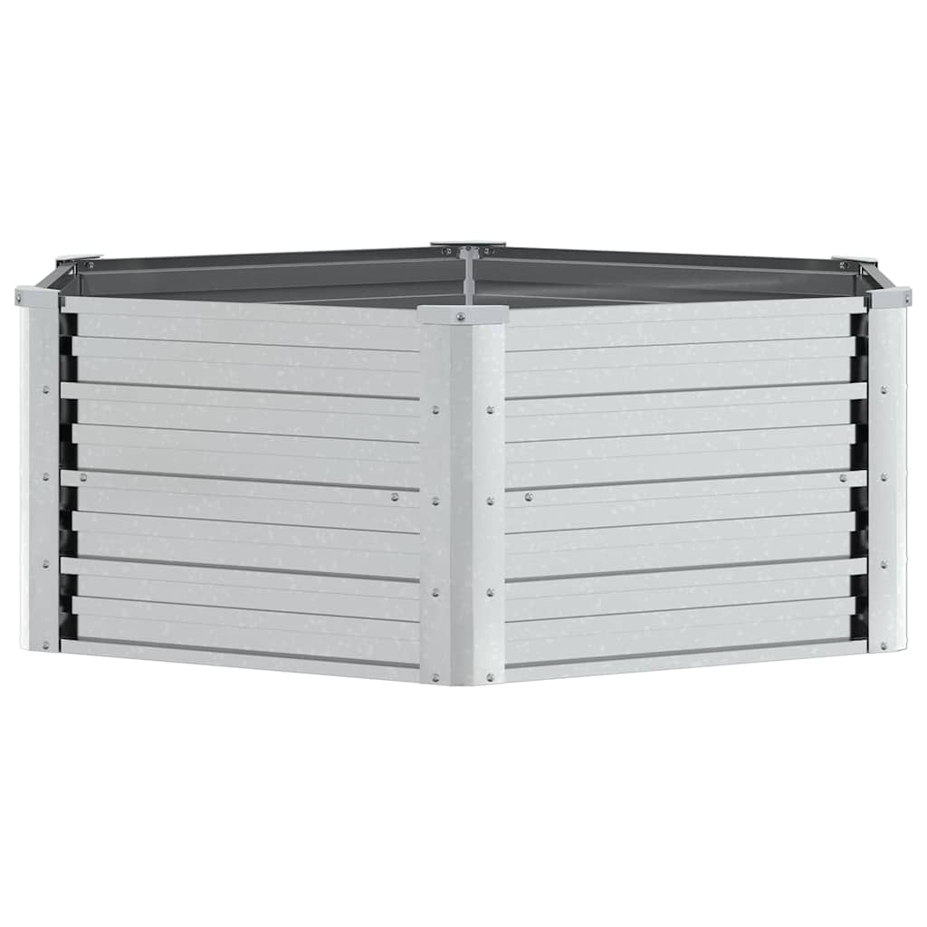 Garden Raised Bed 129x45 cm Galvanized Steel Silver