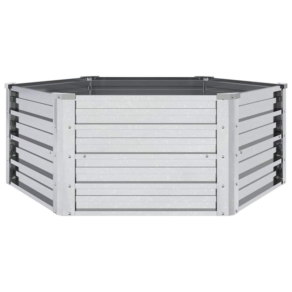 Garden Raised Bed 129x45 cm Galvanized Steel Silver
