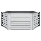 Garden Raised Bed 129x45 cm Galvanized Steel Silver - Side View