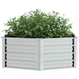 Garden Raised Bed 129x45 cm Galvanized Steel Silver - Top-Down View