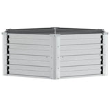 Garden Raised Bed 129x45 cm Galvanized Steel Silver - 45-Degree Angle