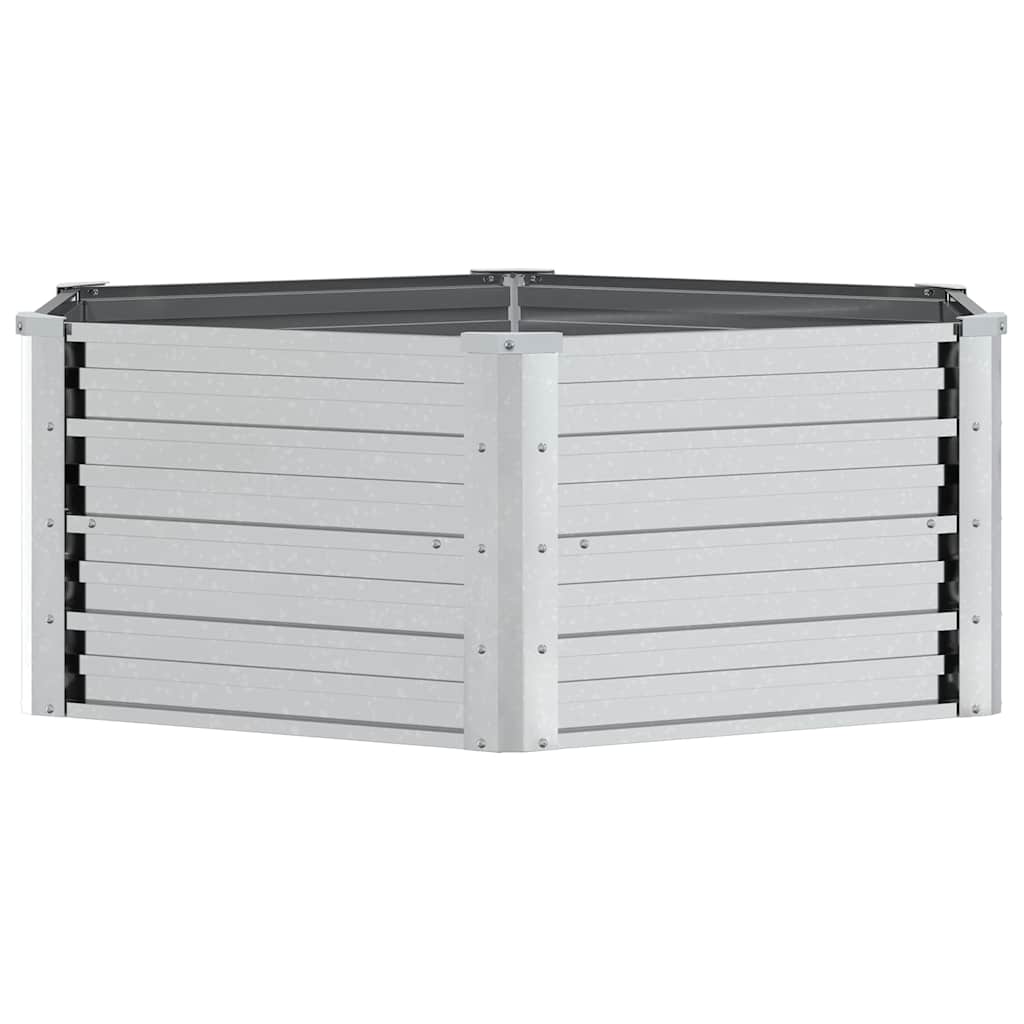 Garden Raised Bed 129x45 cm Galvanized Steel Silver