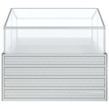 Garden Raised Bed with Greenhouse 100x100x85 cm Silver - Top-Down View