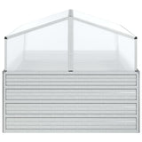 Garden Raised Bed with Greenhouse 100x100x85 cm Silver